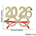 Glittering gold 2026 New Year glasses with red temples and festive Christmas motifs - Berry Gold 2026 Glasses
