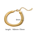Pulsera de cadena de serpiente dorada de 8mm en acero inoxidable con baño de oro 18K ajustable - Estilo de Cadena de Serpiente Plana 8mm (TB5020)