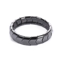 Magnetic black hematite bracelet with wide arrow-link design for men on white background - Magnetic Large Arrow Row Bracelet