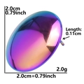 2.0cm minimalist 304 stainless steel round hoop earring in rainbow gradient finish - Half Sphere Dome (D80) / AB Color