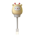 Cavo di ricarica USB-C luce notturna testa di cervo beige con corna rosse su fondo bianco - Presa - Cervo