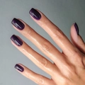 Glossy purple medium-long square press-on nails for women with a sleek professional finish - Medium Square / Taro Purple