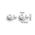 Silver stainless steel whale charm for DIY jewelry making with dimensions 18.5x11.5mm - Steel Color Whale-514