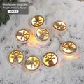 Warm white LED reindeer string lights with 8 wooden reindeer motifs on snow background - Elk Style