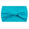 Elastic teal blue yoga headband with stylish bow knot for sport and fitness - Diamond Blue