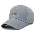 Lichtgrijze ademende mesh baseballpet met zilveren Sport borduursel en sneldrogende stof - Verstelbaar / Grijs