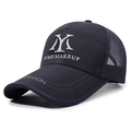 Casquette de baseball en mesh respirant bleu marine avec broderie blanche et visière - Réglable / Bleu marine
