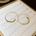 Boucles d'oreilles créoles dorées épaisses minimalistes avec fini poli miroir brillant - 53# Créole-Créole Ouverte Épaissie Dorée