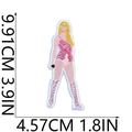 Detail shot of singer embroidered patch with precise size labels and white stitching - W3GS-22-06