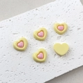 Close-up of yellow and pink resin heart charms for DIY crafts and phone case decor - 5# Yellow and Pink