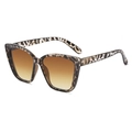 Chic cat eye sunglasses with leopard print frame and brown gradient lenses for women - White Leopard Tea Gradient Lens