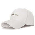 Berretto bianco in cotone con ricamo dorato Wonderful e visiera curva classica - Regolabile / Bianco