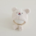 Detalle de gorro de peluche para bebé con suave piel sintética y orejas de oso - 6-24 Meses / Blanco Roto