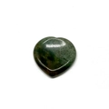 Polished heart-shaped worry stone in green and brown natural agate for stress relief - India Agate