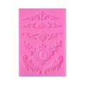 Pink silicone Baroque relief mold for fondant cake and chocolate lace borders - Style 1 - Pink 15-26