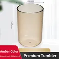 Amber minimalist cylindrical plastic mouthwash cup made of high-quality PS material - Fashion Champagne Gold Grey