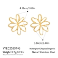 Detaillierte Größentabelle für goldene hohle Blumenohrringe mit Gewichtsangaben - Gold (YYE025397-G)