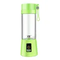 Portable electric fruit juicer in grass green with multi-blade stainless steel cutter - Light Green