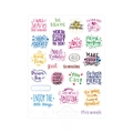 Set di adesivi con citazioni inglesi ispiratrici e font scritti a mano, variante C - G011 Citazioni Colorate-C / Colorato