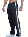 Pantalón deportivo de hombre de corte recto negro con rayas blancas en los laterales - S / Azul marino