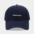 Navy blue cotton baseball cap with white letter embroidery and six-panel structure - Adjustable / Navy Blue