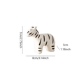 Cute ceramic zebra desk ornament with minimalist black stripes, size 8x7x3 cm - Zebra (HP620)