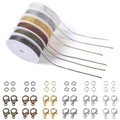 Kit creazione gioielli fai da te con catene in 6 colori, fermagli e anellini aperti - Catena a Croce Pressata Piatta 2 * 3 mm Combo 6 Colori
