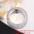 Silver micro-pave zircon hoop connector for jewelry making, 20.4mm size variant - Style 29: Copper Micro-set Zircon Connecting Clasp