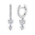 S925 silver hoop earrings featuring sparkling round cubic zirconia stones in a drop design - Silver