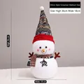 Ethnic style Christmas snowman figurine with red patterned hat and scarf, 36cm height - Ethnic Style Medium Snowman