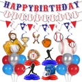 Baseball themed birthday party decorations set with banners balloons and table centerpieces - Baseball Birthday Full Scene Decoration Large Set