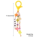 Porte-clés en perles colorées avec lettres LOVE et smiley, longueur de 11,5 cm - K2303-2 Boucle Jaune LOVE