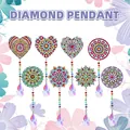 DIY 5D diamond painting pendant kit featuring colorful crystal beads and mandala designs - DZ-24 Mandala Flower (8-Piece Set)