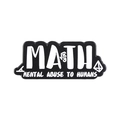 Black and white MATH enamel pin with Mental Abuse To Humans funny text - Math Mental Abuse-Black