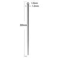 Piercing-Einführnadel aus 316L Edelstahl, 30mm Länge mit 1.0mm und 1.2mm dicken Spitzen - Innengewinde-Einsetzstift-1,0mm Gewinde 1,2mm Dicke