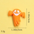 Detail of orange resin ghost patch for Halloween DIY crafts showing 3cm size measurement - Pumpkin Slender Ghost