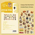 Waterproof synthetic paper sticker pack featuring cute bears, bread, and breakfast themes - XCC013 Bear Bread - 30 Sheets/Pack