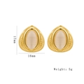 Golden earrings featuring oval cat eye stones with dimensions 17mm by 16mm - 1253 Gold (Teardrop Cat's Eye)