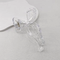 Transparent acrylic bow hair claw clip with golden metal spring in Korean style - Clear White