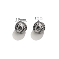 Retro silver mantra bead accessory with 10mm outer diameter and 1mm hole size - Retro 3D Flower-Style 11