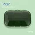 Green six-compartment portable pill box with translucent lid and Scatola branding - Large Sealed Six Compartments Green