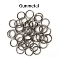 Gun black metal jump rings for DIY jewelry making with polished round split design - Gunmetal