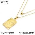 Minimalist 18k gold plated stainless steel rectangle pendant necklace with letter Y - Letter Y (KN236577-GG)
