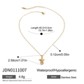 Collar con colgante de ángel dorado en acero inoxidable y piedra de circón redonda - Colgante de Ángel con Strass (JDN0111007)