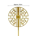 Lot de 10 décorations de gâteau dorées 10cm motif chinois traditionnel pour anniversaires - Cartes Classiques En Acrylique 10 Pièces