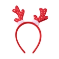 Christmas reindeer antler headband with red sequins and white plush trim for holiday parties - 21# Sequin Antlers