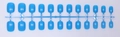 Glossy bright blue short square-round press-on nails set of 24 pieces on plastic rack - Bright Blue (DFYL-20)