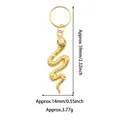 Golden snake pendant charm with scale texture and circular hook, measuring 59mm height - Large Snake