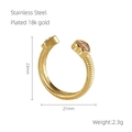 18k vergoldeter Edelstahlring mit Spiraltextur und funkelnden Zirkonia-Edelsteinen - Rosa Zirkonia