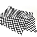 Greaseproof food wrapping paper with black and white checkered pattern for burgers - Black